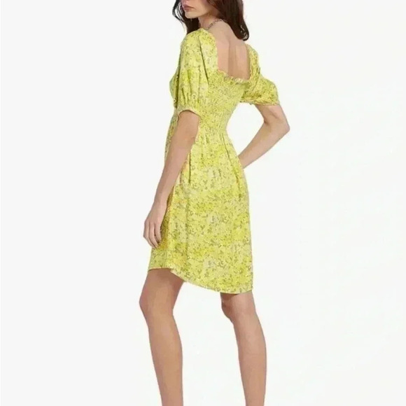 Volcom Wanna Have Fun Mini green and yellow floral smocked Dress - Picture 7 of 8